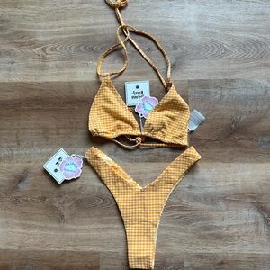 Kulani Kinis orange Gingham Bikini